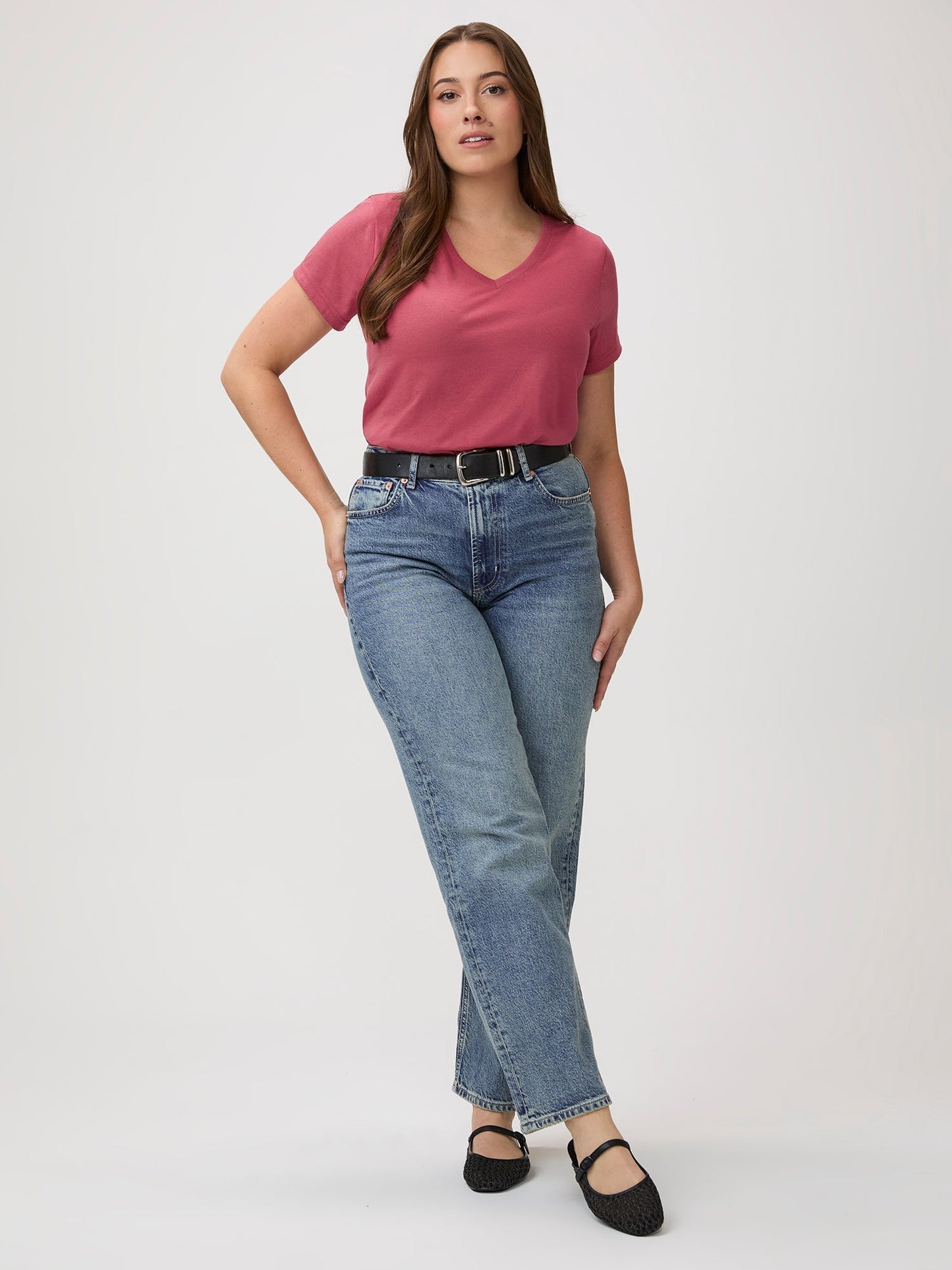 Women's Coral V-Neck