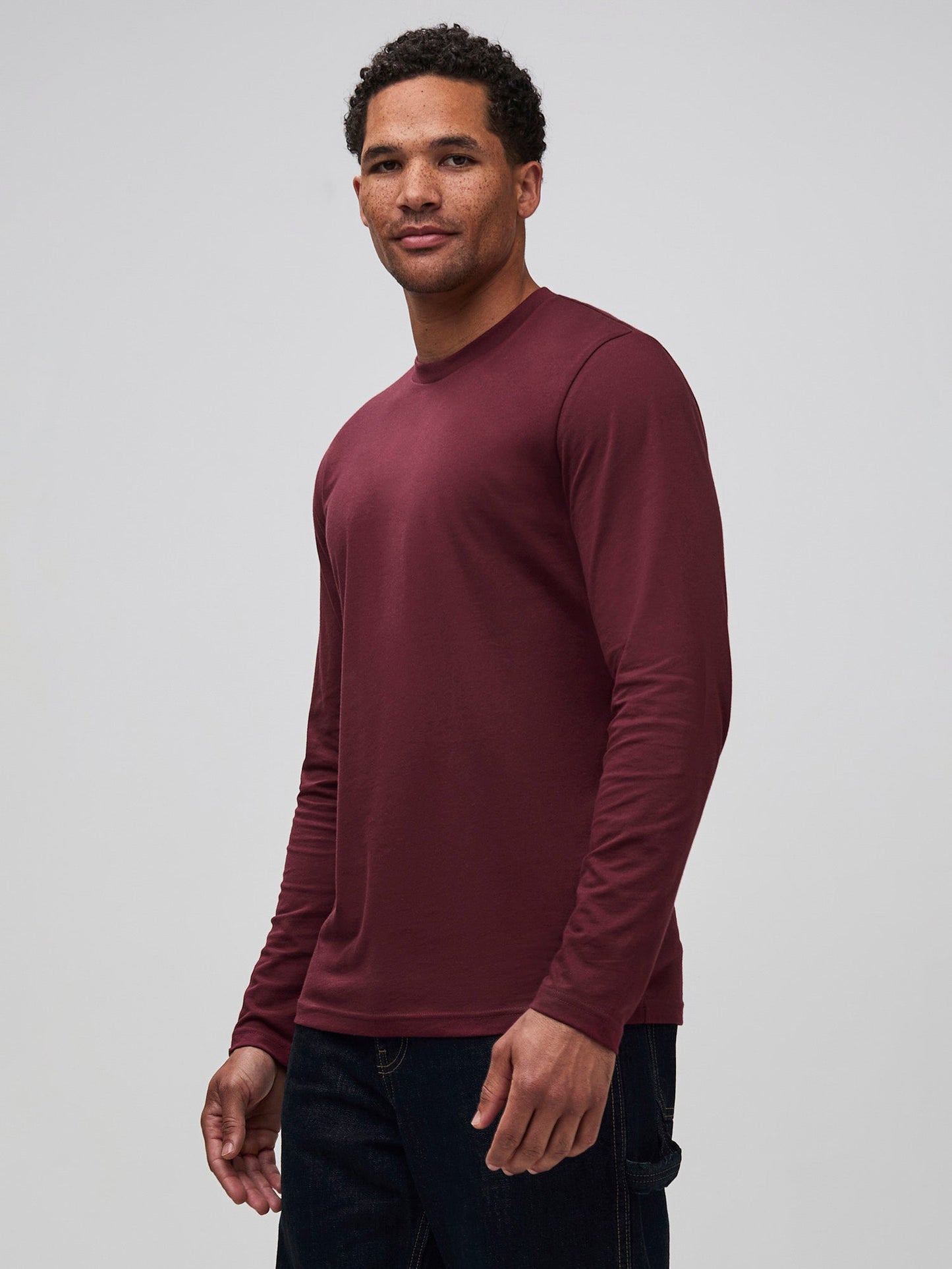 Burgundy Long Sleeve Crew Neck