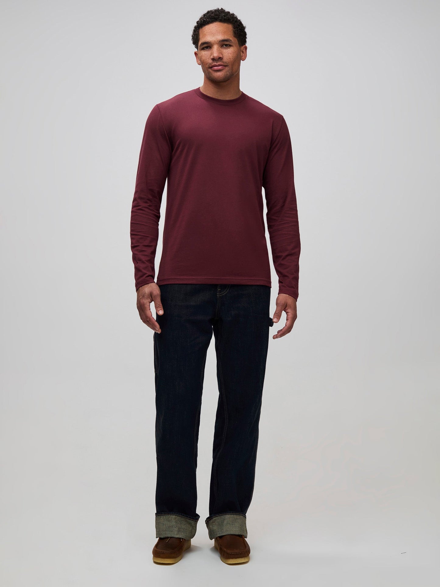Burgundy Long Sleeve Crew Neck