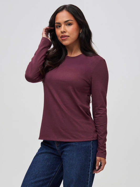 Women's Merlot Long Sleeve Crew