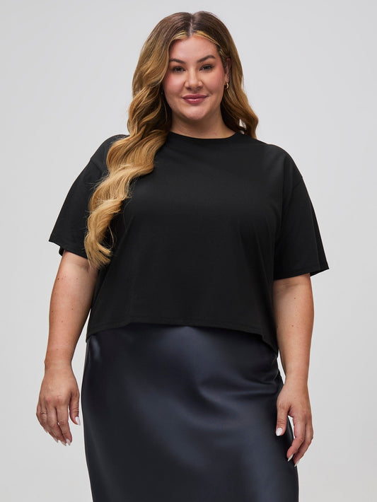 Women's Black Boxy Tee