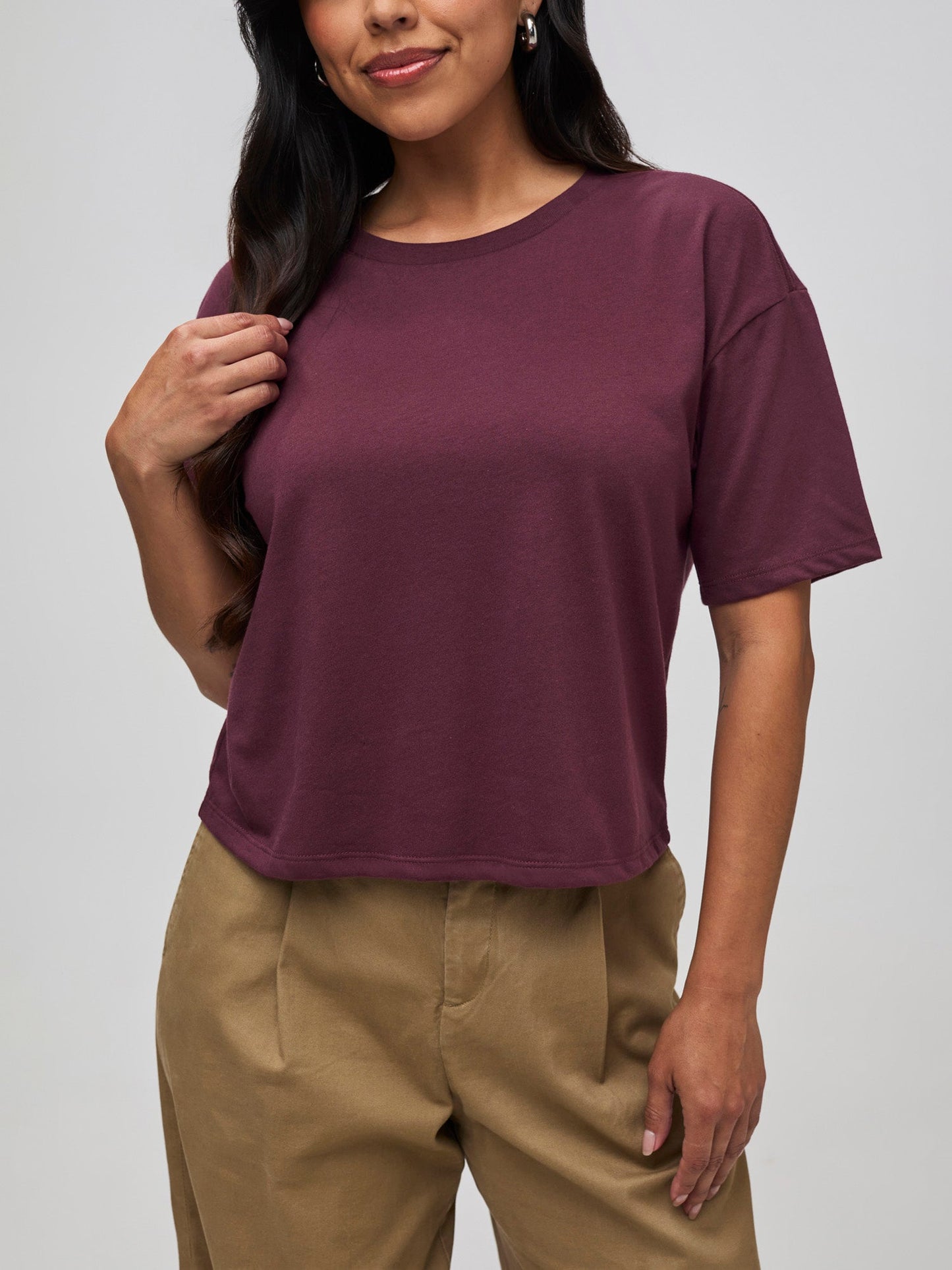 Women's Merlot Boxy Tee