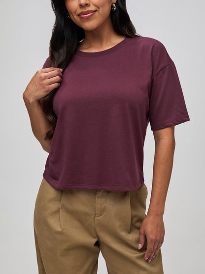 Women's Merlot Boxy Tee
