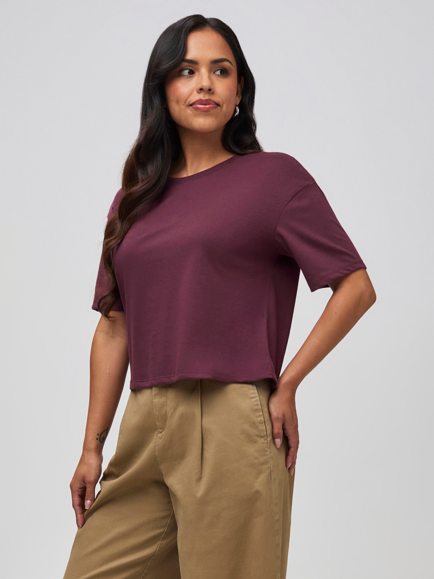 Women's Merlot Boxy Tee