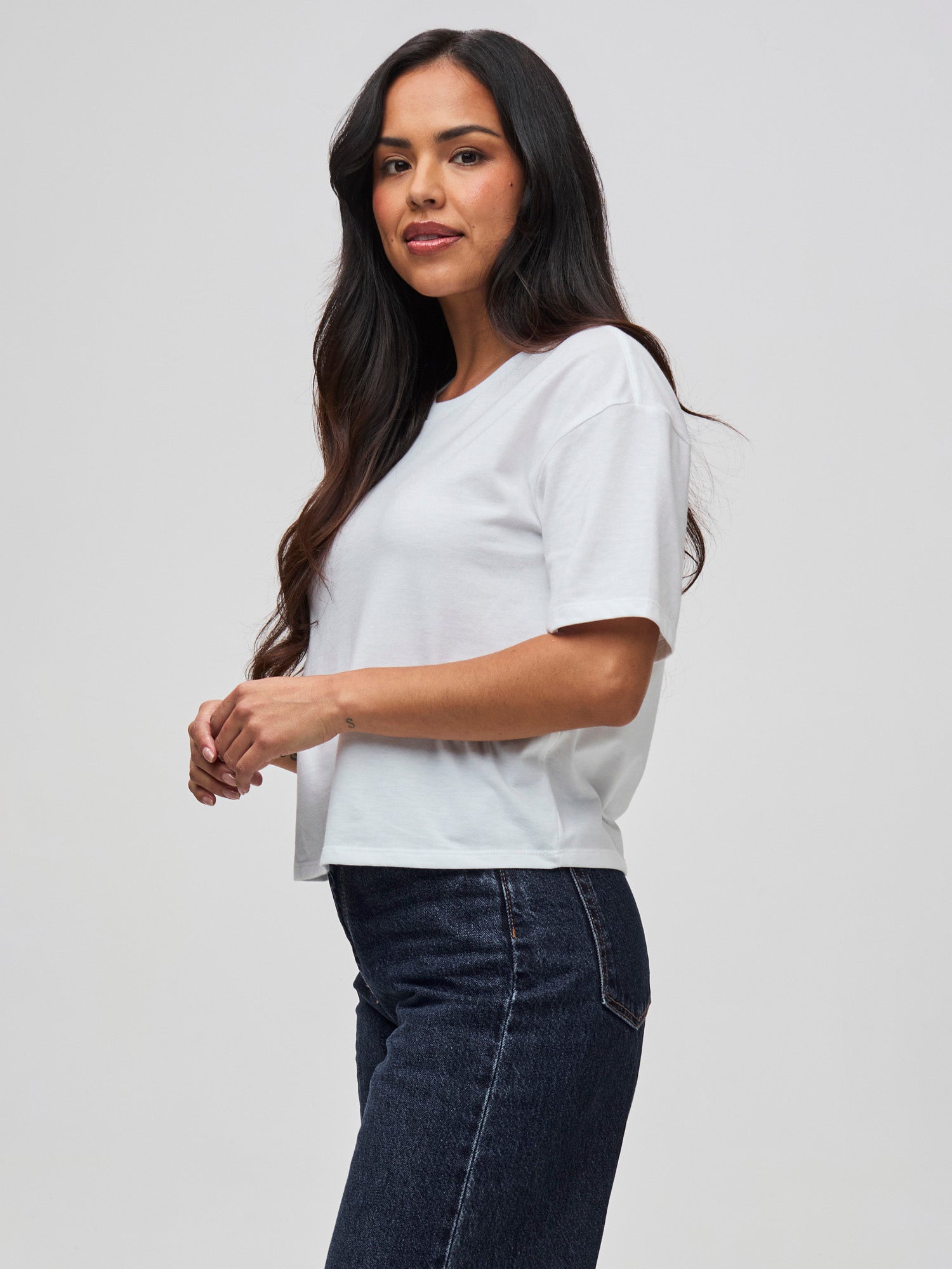 Women's White Boxy Tee
