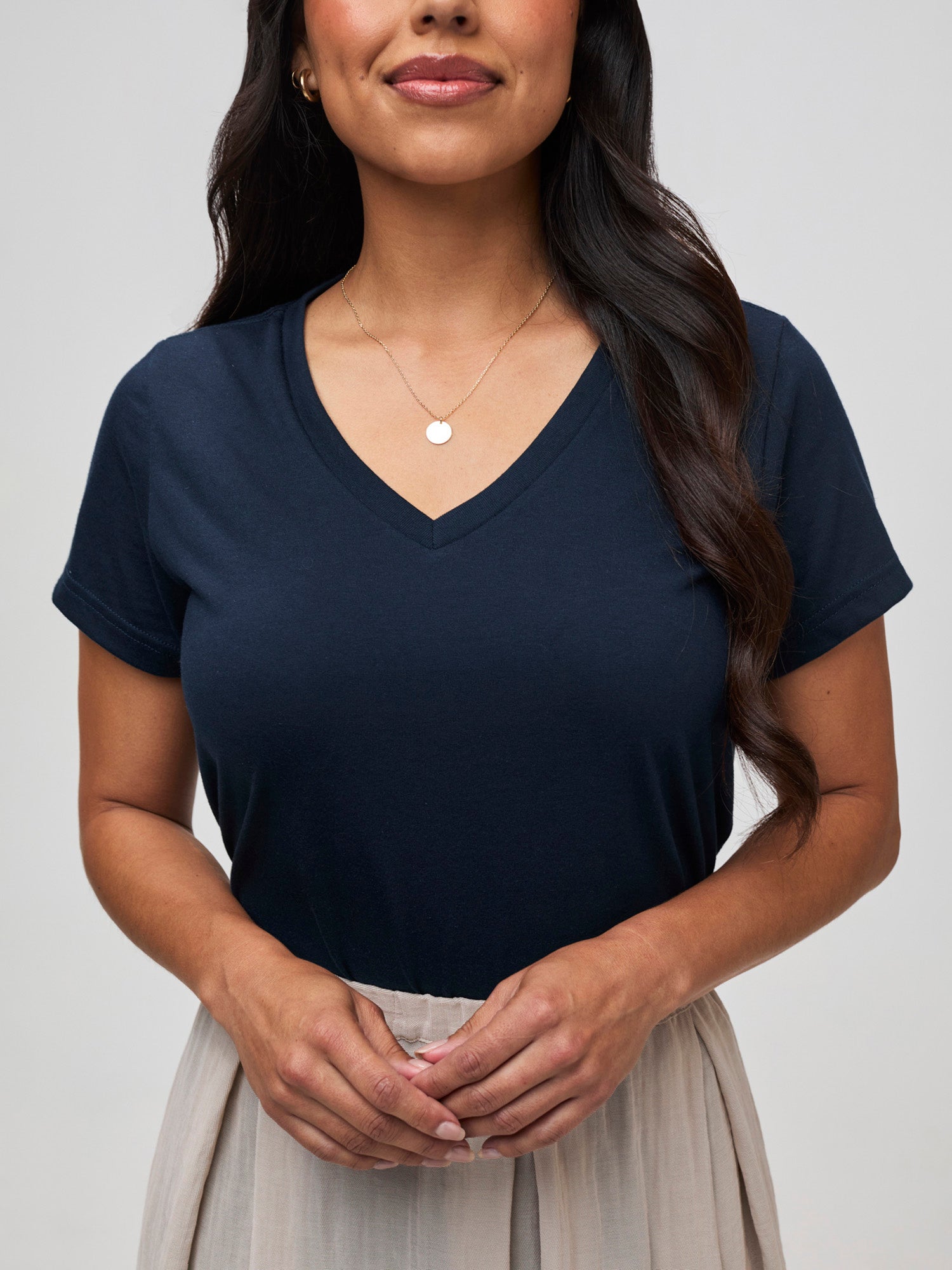 Women's Dark Navy V-Neck