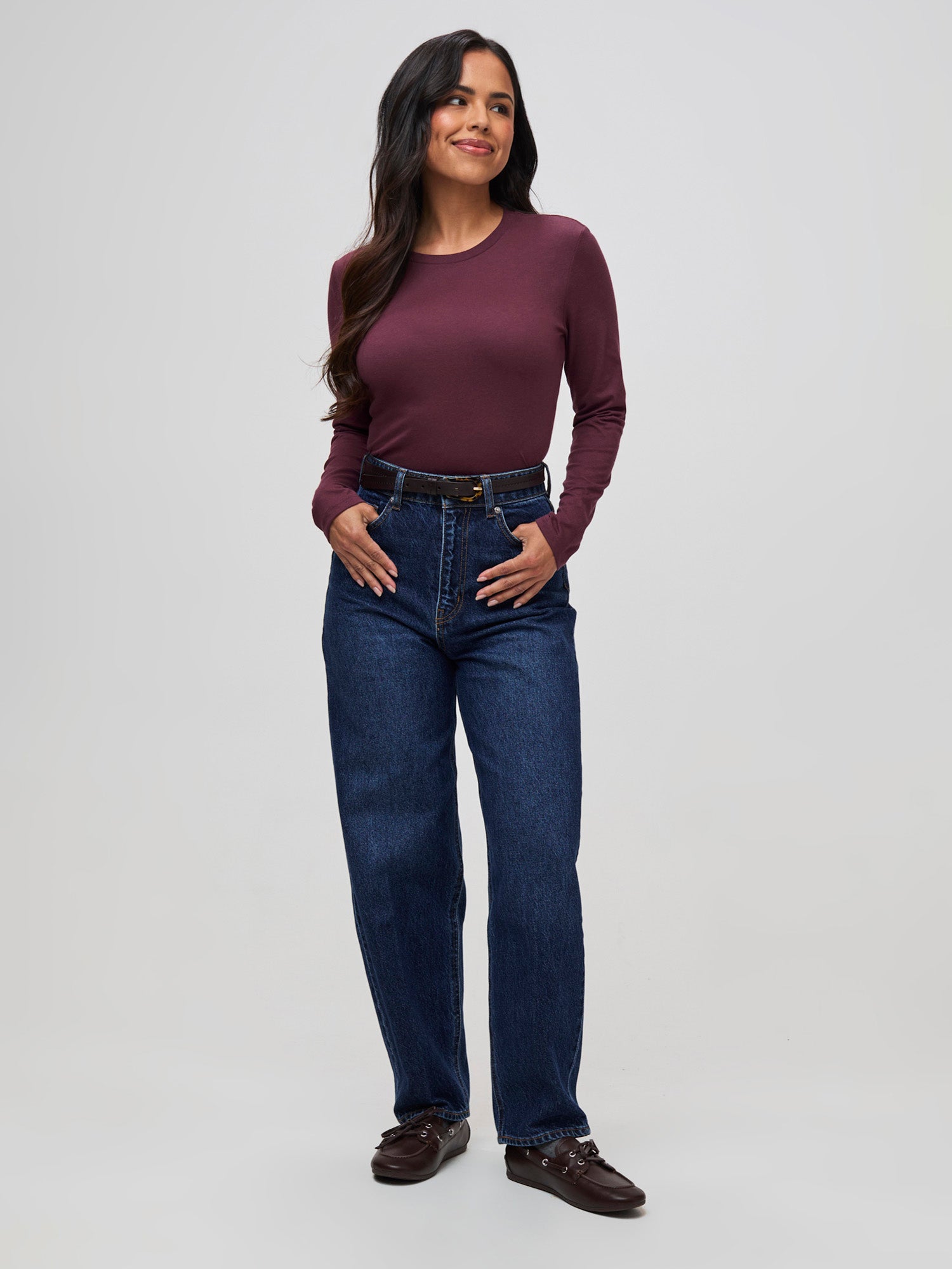 Women's Merlot Long Sleeve Crew