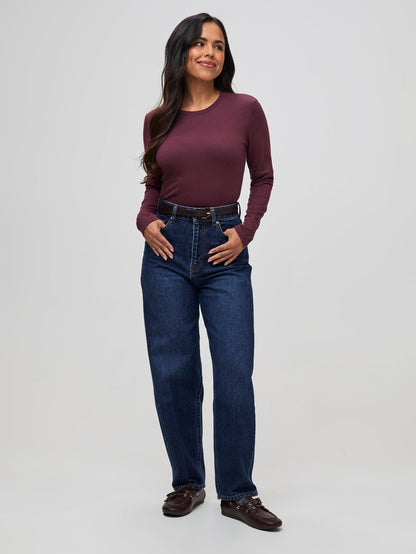 Women's Merlot Long Sleeve Crew