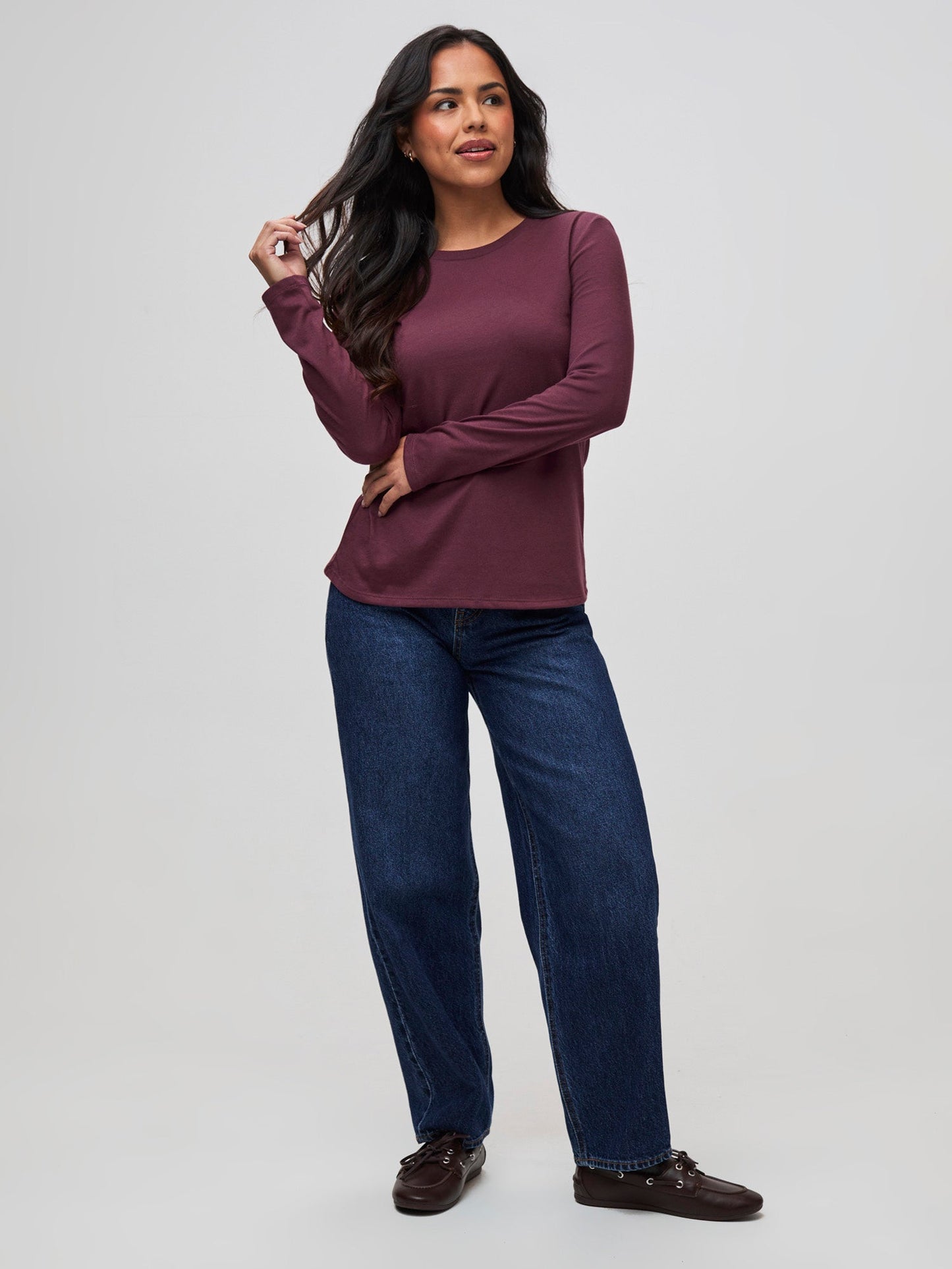 Women's Merlot Long Sleeve Crew