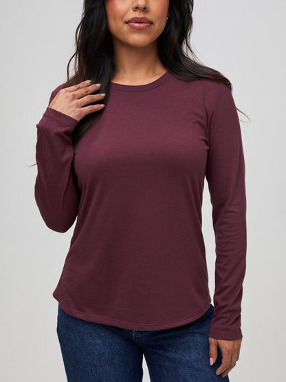 Women's Merlot Long Sleeve Crew