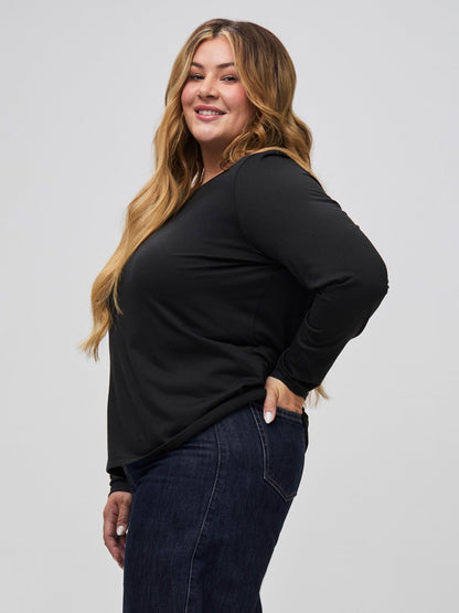 Women's Black Long Sleeve Crew