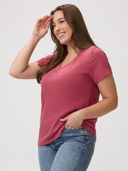 Women's Coral V-Neck