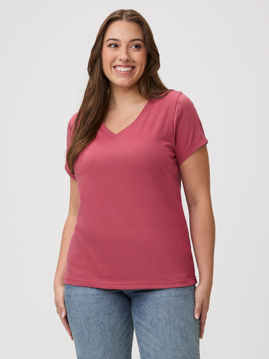 Women's Coral V-Neck