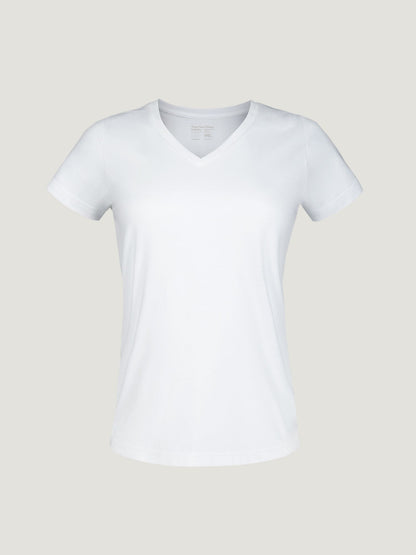 Women's White V-Neck