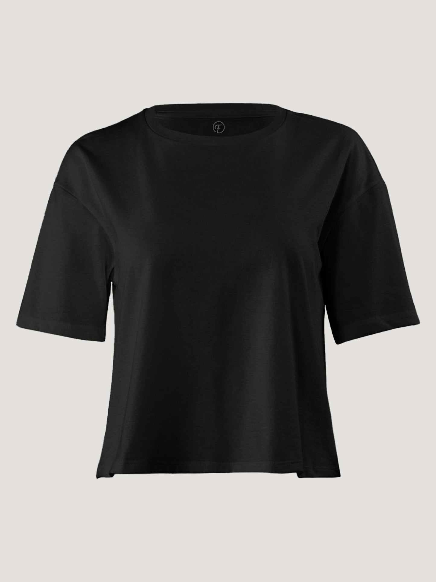 Women's Black Boxy Tee