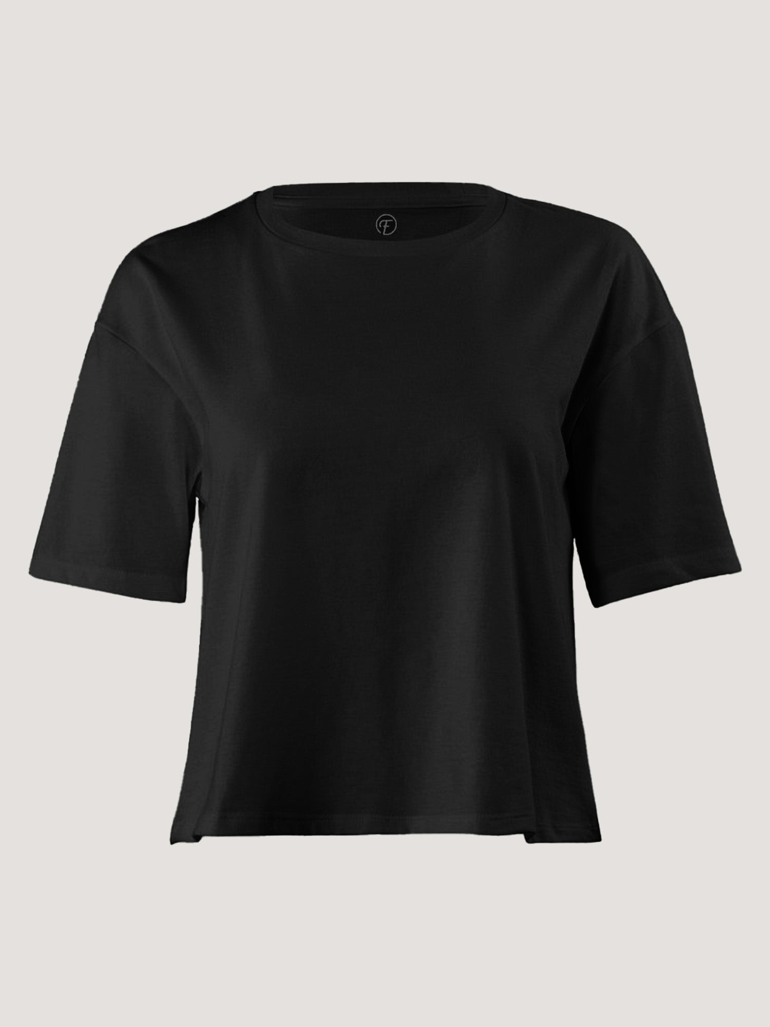 Women's Black Boxy Tee