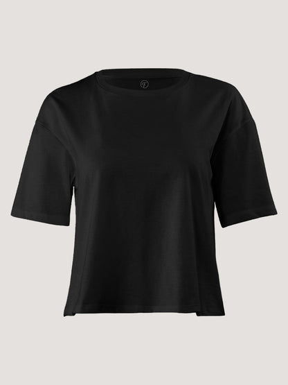 Women's Black Boxy Tee