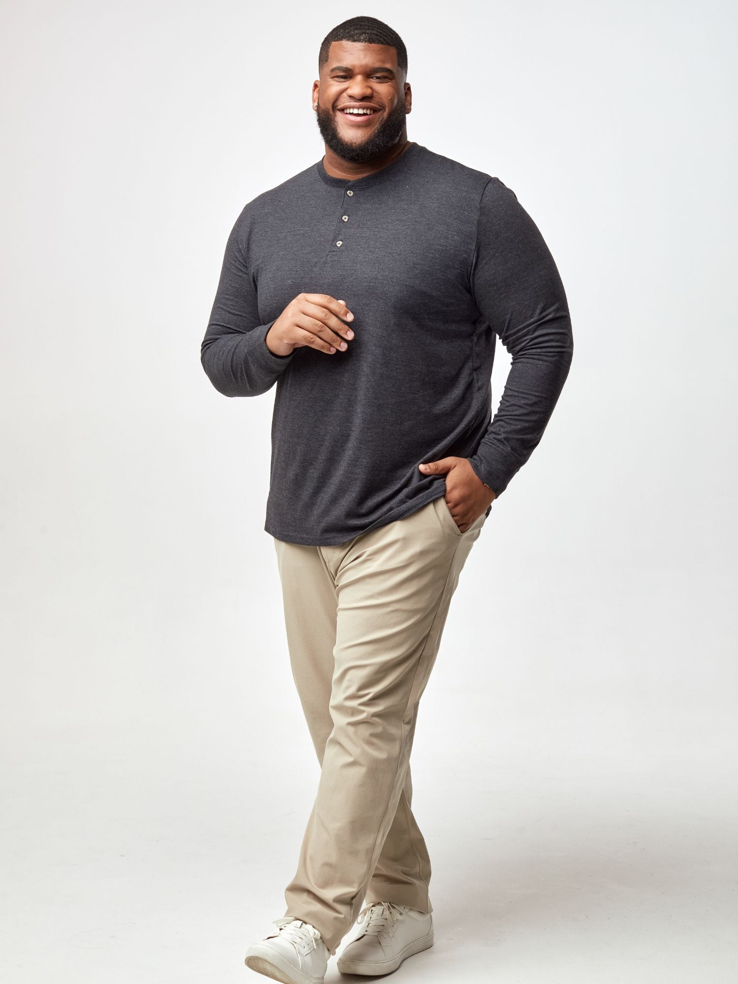 Charcoal Long Sleeve Henley
