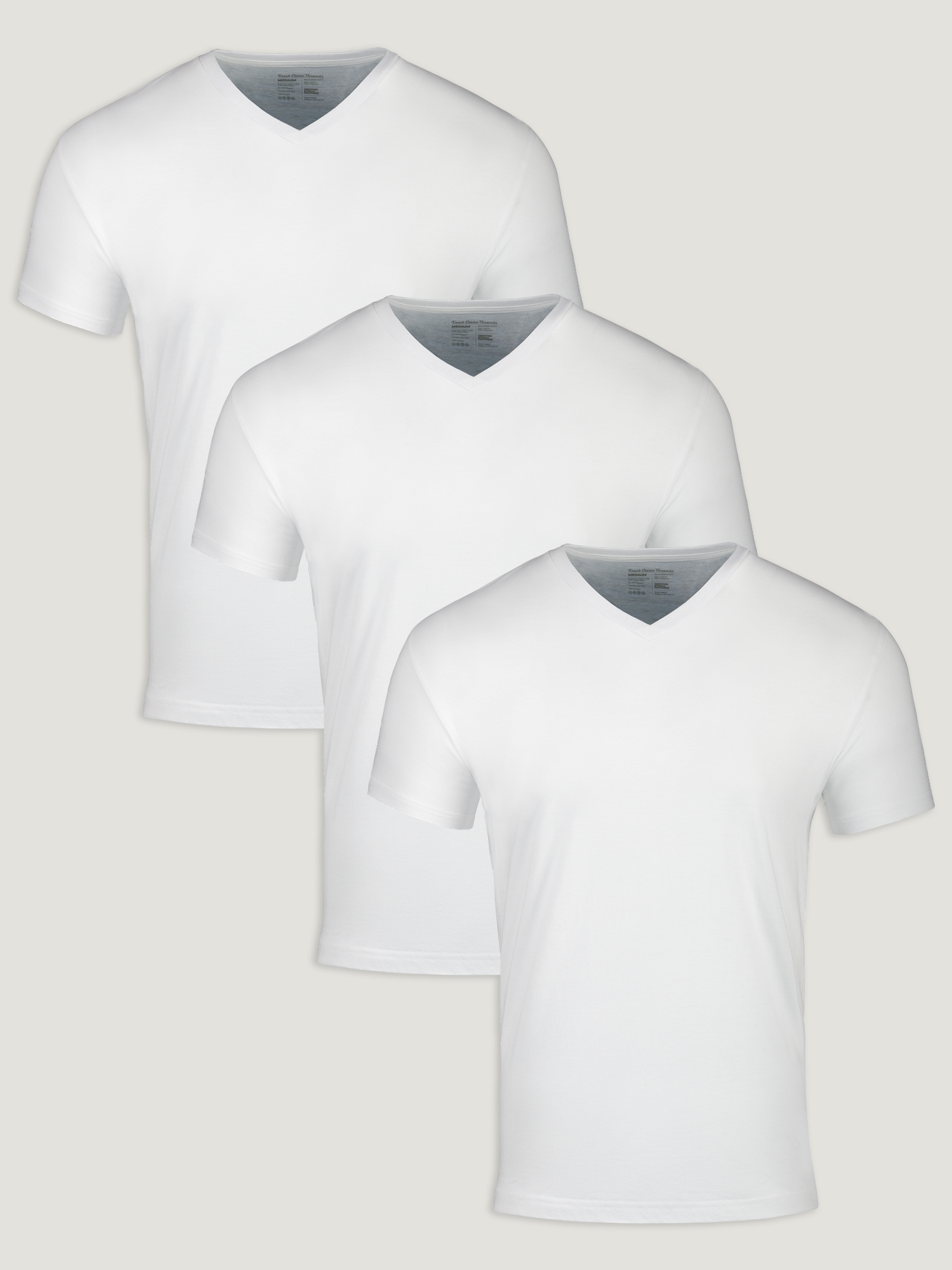 All White V-Neck 3-Pack