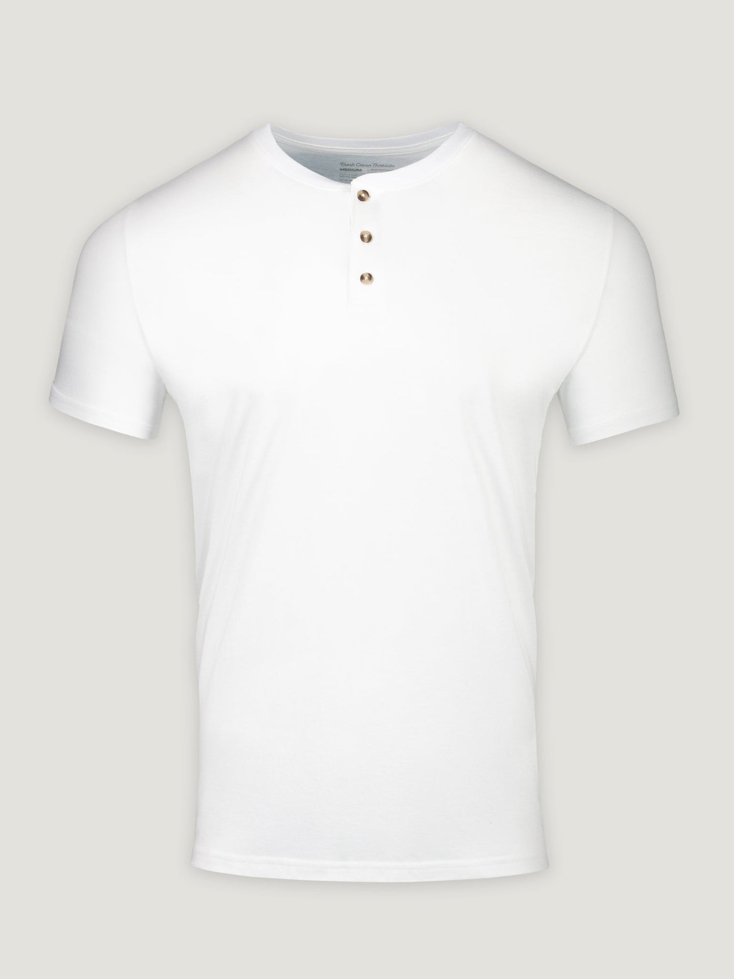 White Short Sleeve Henley