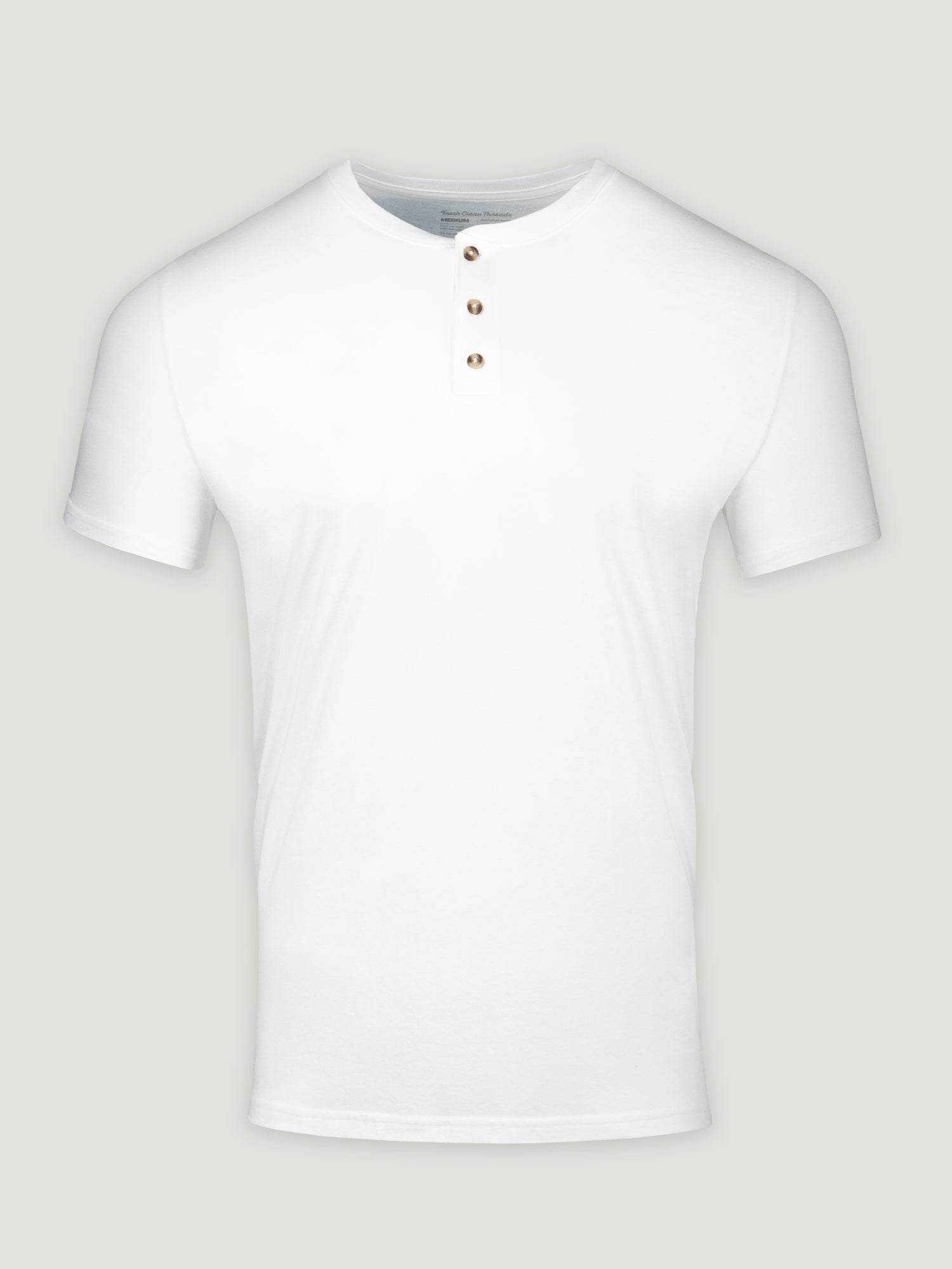 White Short Sleeve Henley