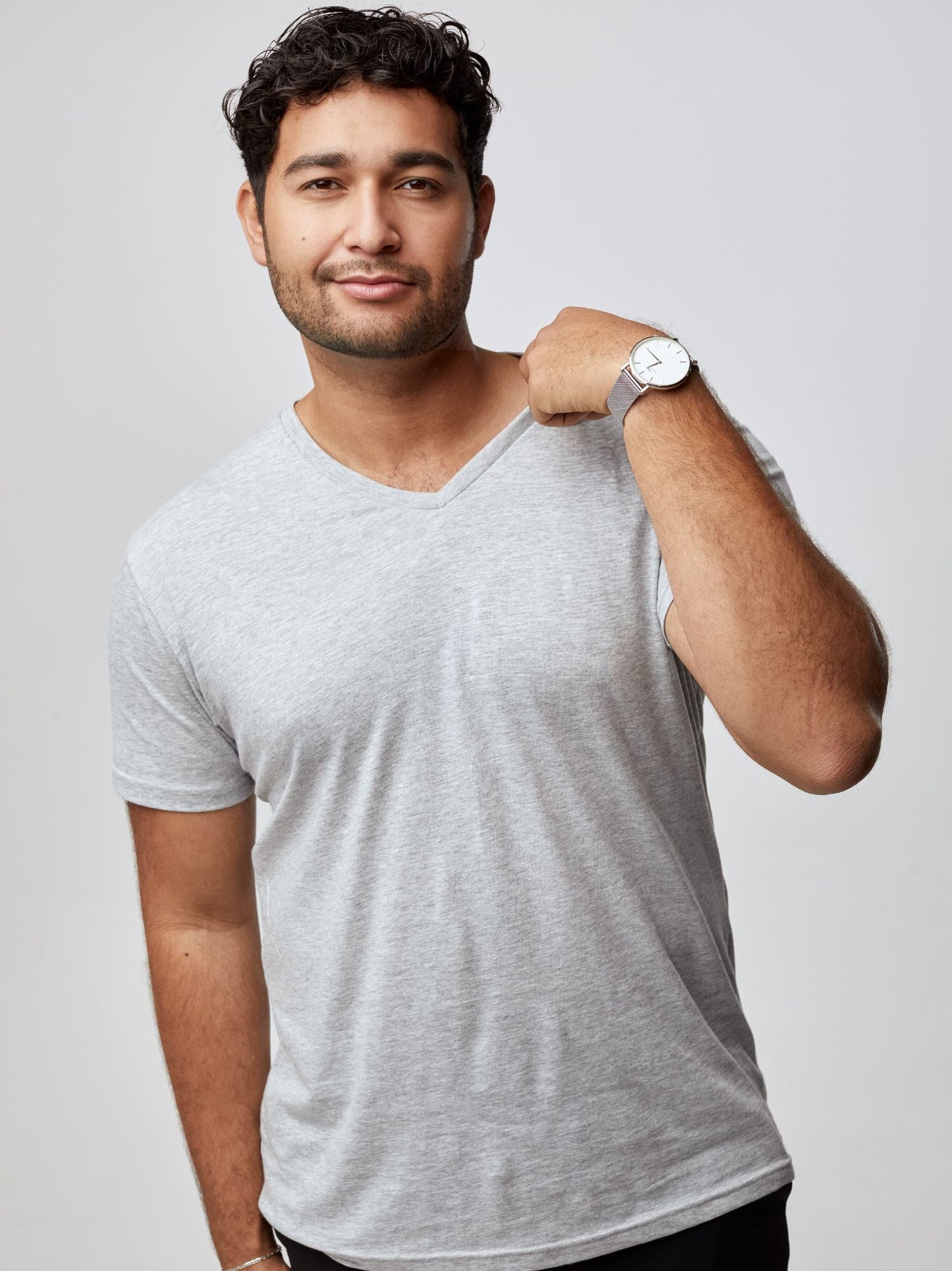 Heather Grey V-Neck