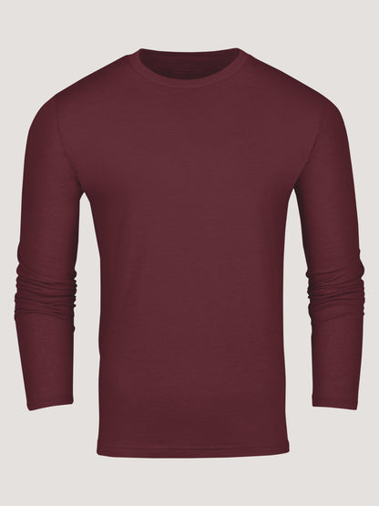 Burgundy Long Sleeve Crew Neck