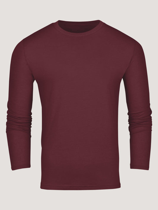 Burgundy Long Sleeve Crew Neck