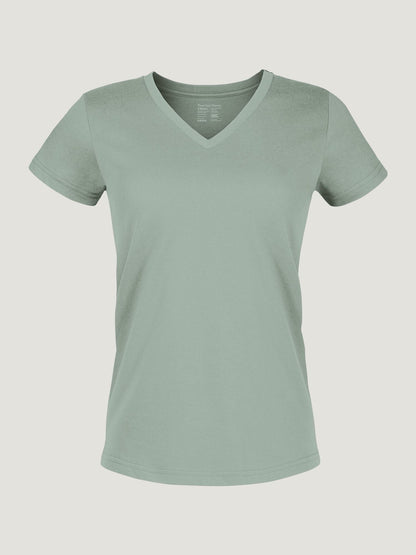 Women's Vintage Green V-Neck