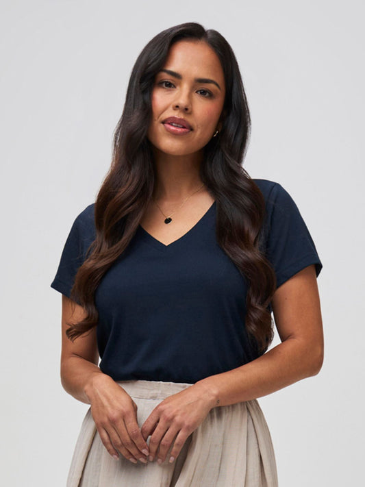 Women's Dark Navy V-Neck