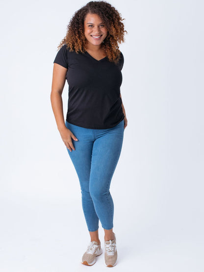 Women's Black V-Neck